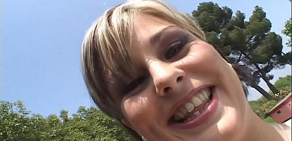  British short hair blonde Isabel Ice fucks with 3 BBC and end up with a face full of cum